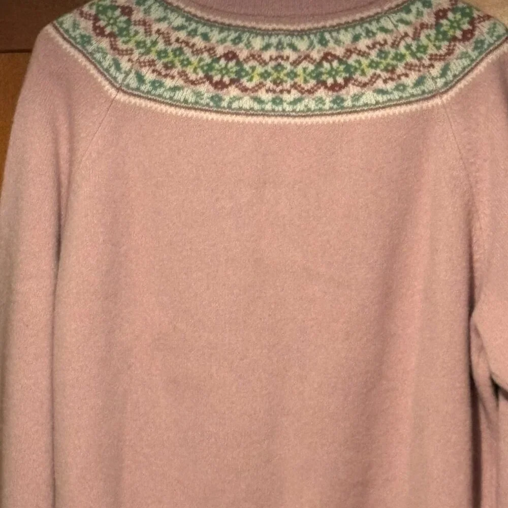 J Crew Classic Fair Isle cardigan in vintage lambs wool Sz L $159 - Picture 4 of 11